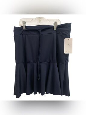 Everyday NWT Drawstring Navy Flared Skirt Size L